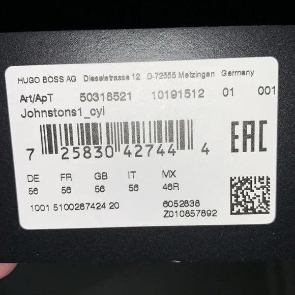 🔥BNWT🔥Hugo Boss “Johnstons1” Mens Suit in Black Sz 46R. Black.Pants Sz 38US - Picture 8 of 17